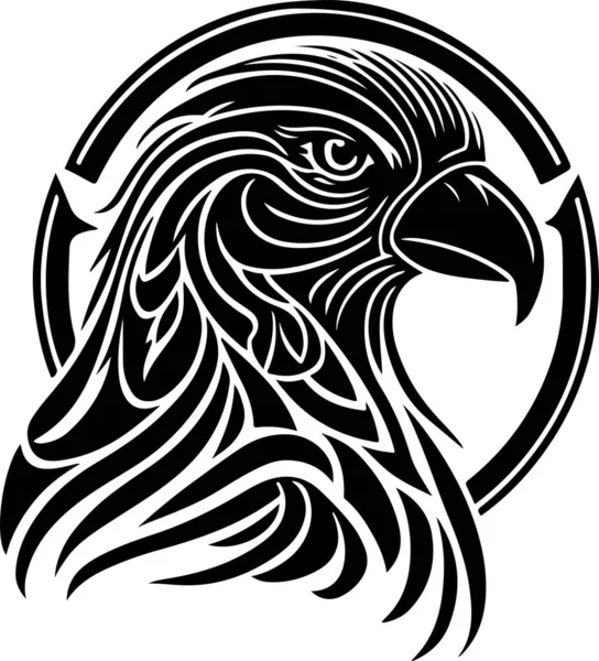 Parrot Head Logo Line Art Illustration Vector Illustration — Archivo Imágenes Vectoriales
