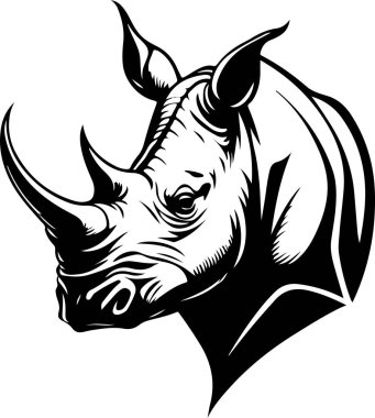 rhino head logo icon vector illustration template. Vector illustration