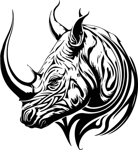 Rhino Head Logo Icon Vector Illustration Template Vector Illustration — Stock Vector