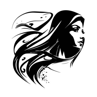 Abstract vector illustration of a beautiful woman. Female silhouette. Great for the logo of the beauty industry. Vector illustration