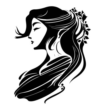 Abstract vector illustration of a beautiful woman. Female silhouette. Great for the logo of the beauty industry. Vector illustration