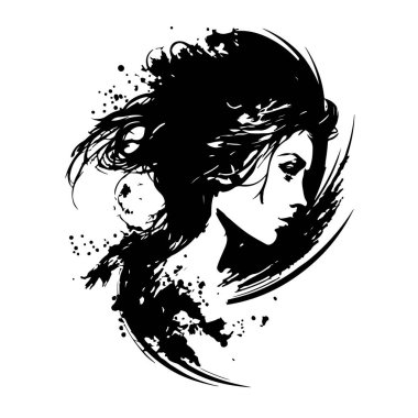 Abstract vector illustration of a beautiful woman. Female silhouette. Great for the logo of the beauty industry. Vector illustration