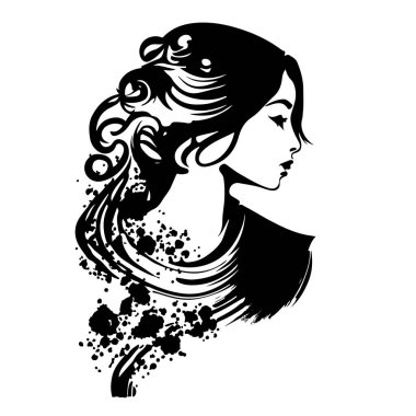Abstract vector illustration of a beautiful woman. Female silhouette. Great for the logo of the beauty industry. Vector illustration