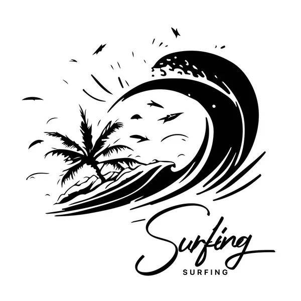 stock vector  Surfing Logo Design. Surfer And Wave. Vector Illustration.