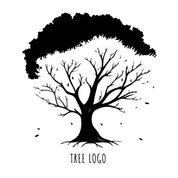 Концепция Иконки Дерева Стилизованным Деревом Листьями Приспосабливается Использованию Текстом Векторная — стоковый вектор