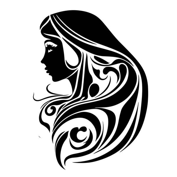 Abstract vector illustration of a beautiful woman. Female silhouette. Great for the logo of the beauty industry. Vector illustration