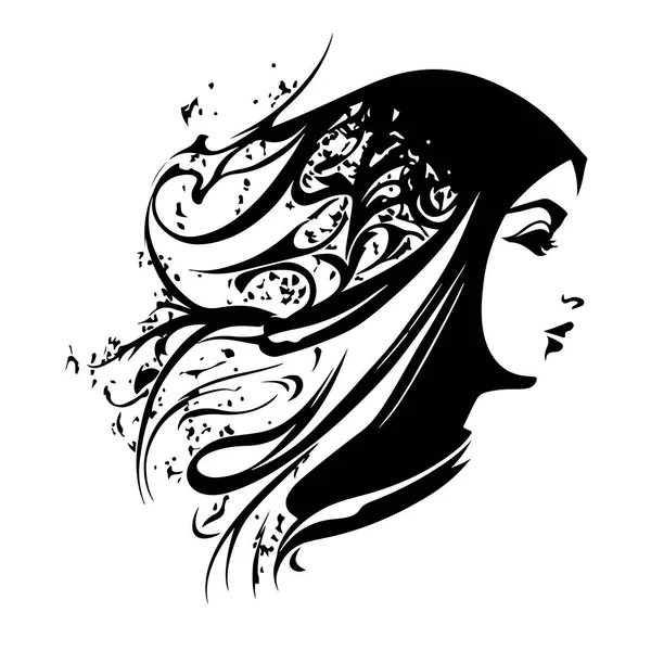 Abstrakcyjna Ilustracja Wektora Pięknej Kobiety Kobieca Sylwetka Świetne Logo Branży — Wektor stockowy