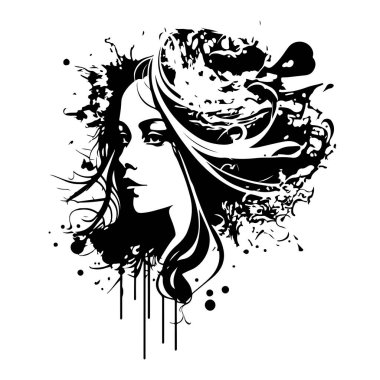 Abstract vector illustration of a beautiful woman. Female silhouette. Great for the logo of the beauty industry. Vector illustration