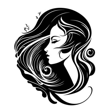 Abstract vector illustration of a beautiful woman. Female silhouette. Great for the logo of the beauty industry. Vector illustration