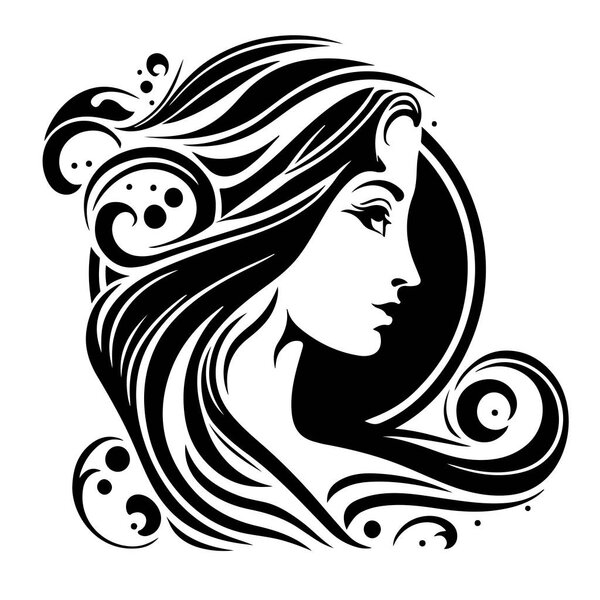 Abstract vector illustration of a beautiful woman. Female silhouette. Great for the logo of the beauty industry. Vector illustration
