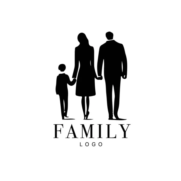Family Flat Icon Black White Vector Graphic Good Logo Design — Stok Vektör