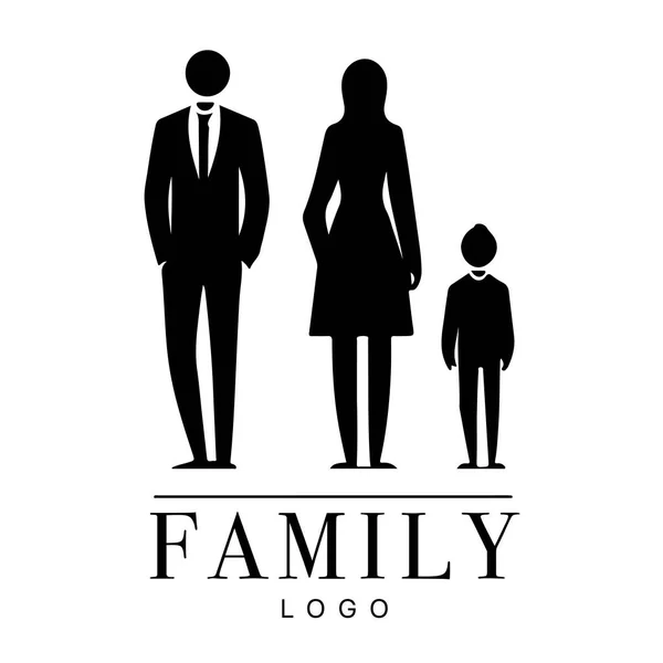 Family Flat Icon Black White Vector Graphic Good Logo Design — Wektor stockowy