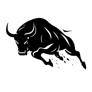  Vector bull design on white background. Wild Animals. Easy editable vector illustration.