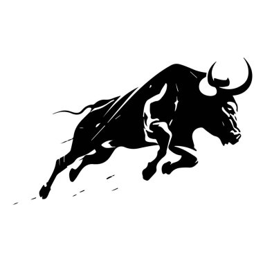  Vector bull design on white background. Wild Animals. Easy editable vector illustration.