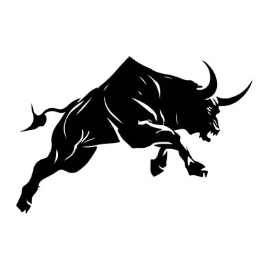  Vector bull design on white background. Wild Animals. Easy editable vector illustration.