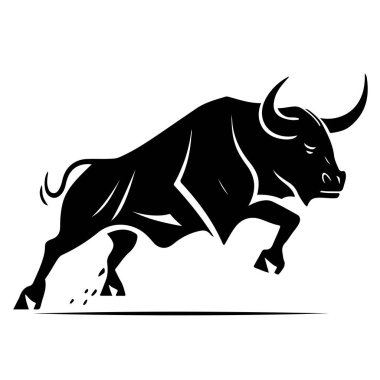  Vector bull design on white background. Wild Animals. Easy editable vector illustration.