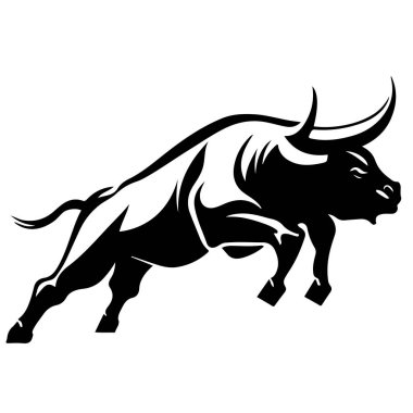  Vector bull design on white background. Wild Animals. Easy editable vector illustration.