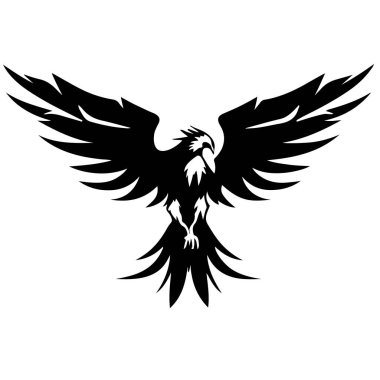  Yükselen Kartal Kanat Logosu tasarım şablonu. Kurumsal Heraldic Falcon Phoenix Şahin Kuş Logotype konsepti ikonu. Vektör illüstrasyonu
