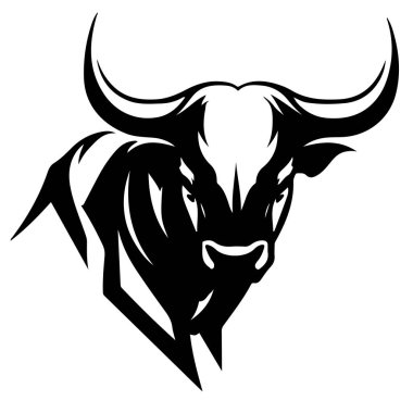  Vector bull design on white background. Wild Animals. Easy editable vector illustration.