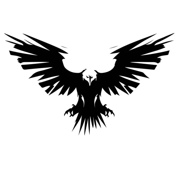 Eagle Rising Wings Logo Design Vector Template Corporate Heraldic Falcon — Stok Vektör