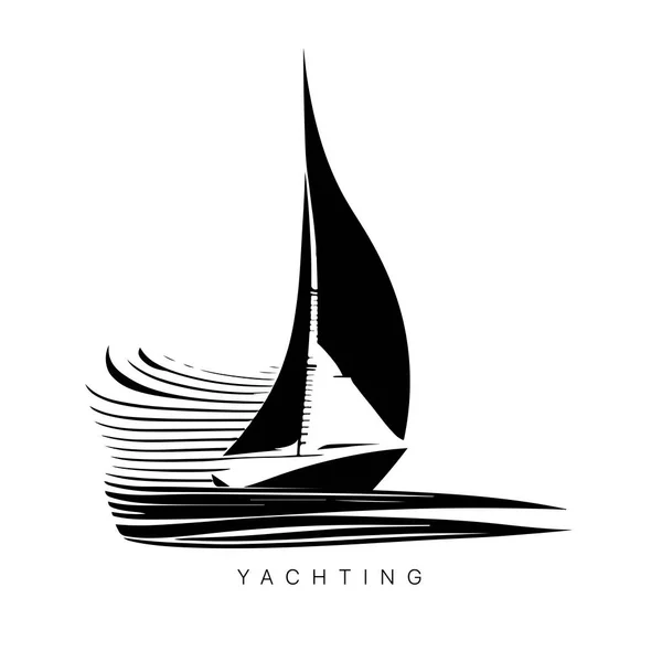 stock vector  Vector logo of yacht with sail. Illustration of sail boat. Vector illustration