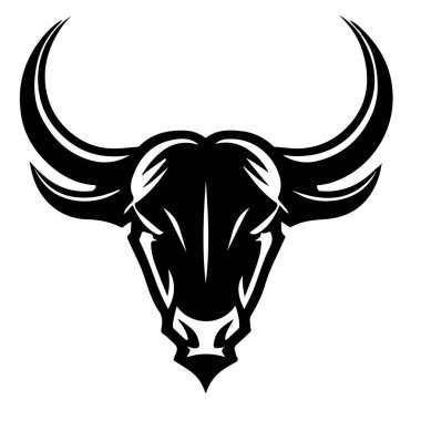  Vector bull design on white background. Wild Animals. Easy editable vector illustration.
