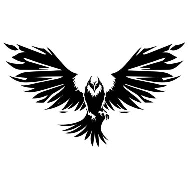  Yükselen Kartal Kanat Logosu tasarım şablonu. Kurumsal Heraldic Falcon Phoenix Şahin Kuş Logotype konsepti ikonu. Vektör illüstrasyonu