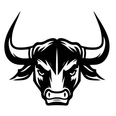  Vector bull design on white background. Wild Animals. Easy editable vector illustration.