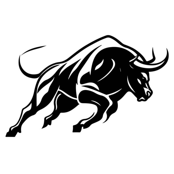  Vector bull design on white background. Wild Animals. Easy editable vector illustration.