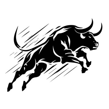  Vector bull design on white background. Wild Animals. Easy editable vector illustration.