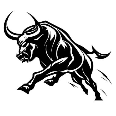  Vector bull design on white background. Wild Animals. Easy editable vector illustration.