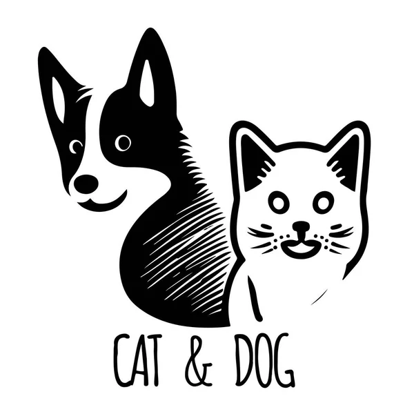 创意标志设计狗和猫向量模板 — 图库矢量图片