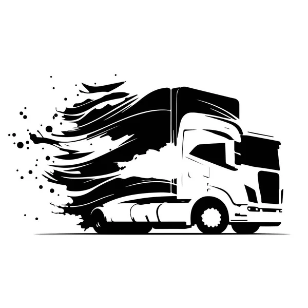 Transportation Truck Logo Vector Design Creative Truck Trailer Logo Shape — 图库矢量图片