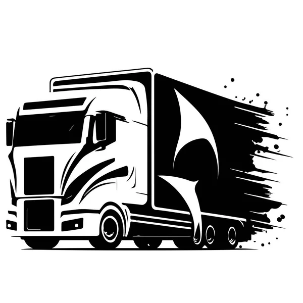 Vervoer Truck Logo Vector Ontwerp Creatieve Truck Trailer Logo Vorm — Stockvector