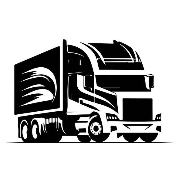 Conception Vectorielle Logo Camion Transport Forme Logo Remorque Camion Créatif — Image vectorielle