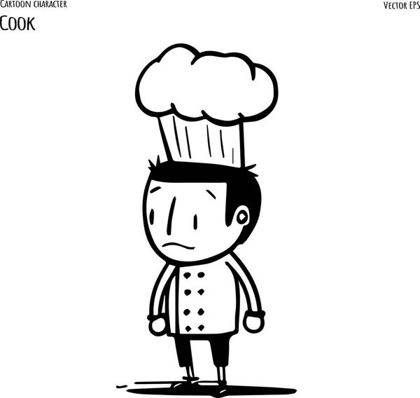 Desenho Mão Ilustração Desenho Animado Vetorial Cozinheiro Chef Ilustração Vetorial — Vetor de Stock