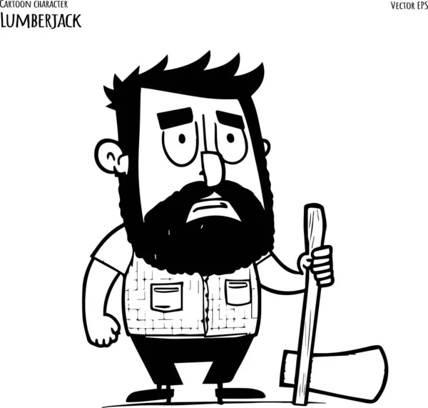 Hand Drawn Cartoon Illustration Lumberjack Vector Vector Illustration — Stock Vector