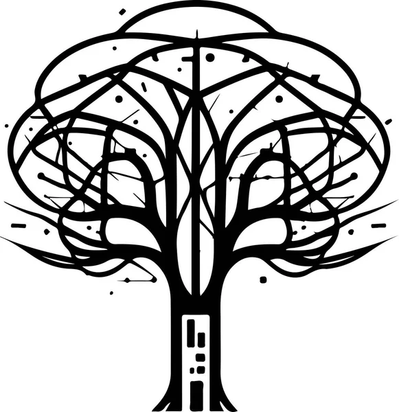 Tree Tech Logo Digital Tree Good Shirt Print Design — Stock Vector