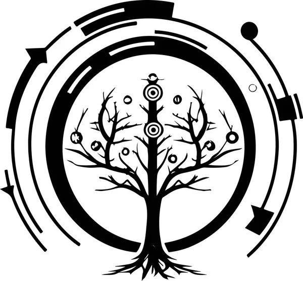 Логотип Технології Дерева Цифрове Дерево Добре Підходить Дизайну Футболок — стоковий вектор