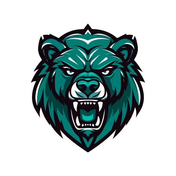 Modern Professional Grizzly Bear Logo Sport Team Good Shirt Print — Stock Vector