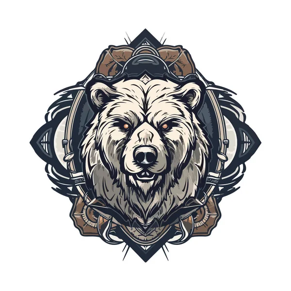 Nowoczesne Profesjonalne Logo Niedźwiedzia Grizzly Dla Drużyny Sportowej Nadaje Się — Wektor stockowy