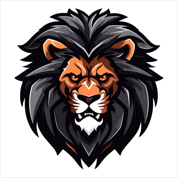 Lion Head Cool Logo Mascote Esports Vector Design Template —  Vetores de Stock
