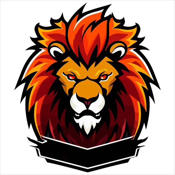 Lion Head Cool Logo Maskot Esports Vector Design Template — Stockový vektor