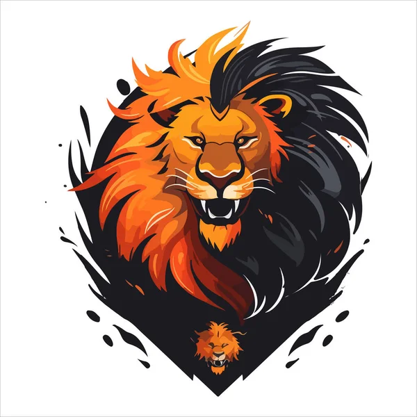 Modèle Conception Vectorielle Esports Mascotte Logo Frais Tête Lion — Image vectorielle