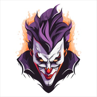 Clown E-Sport vector mascot logo design with modern illustration concept style for badge. smile clown illustration for sport and esport team.