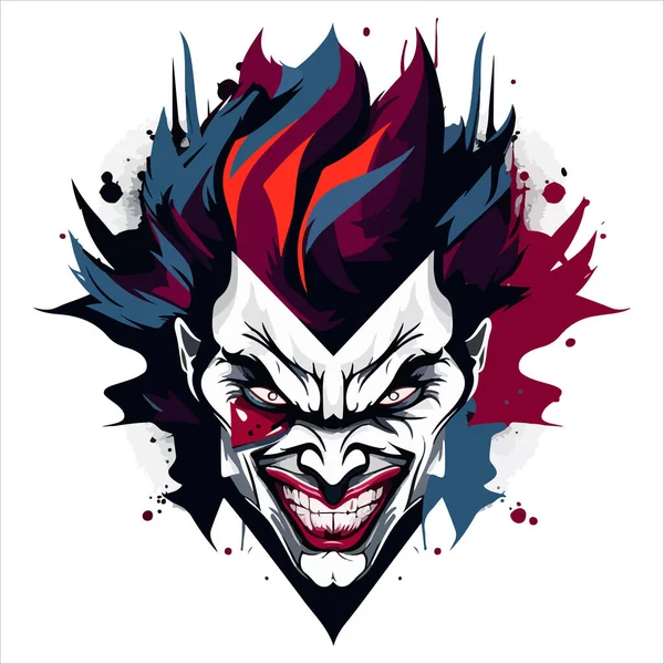 Clown Sport Vector Mascot Logo Design Modern Illustration Concept Style — Stockvektor