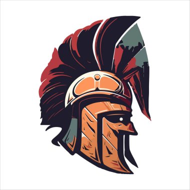 Gladyatör logosu tasarımı. Sparta Savaşçısı spor takımı sembolü. Yazdırma için Eps10 vektör illüstrasyonu.