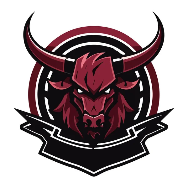 Bull Mascot Logo Design Vector Modern Illustration Concept Style Badge — Stock Vector