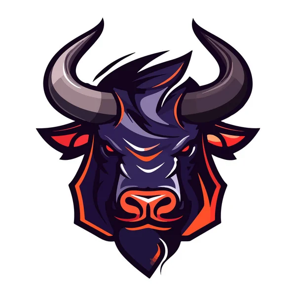 stock vector Bull mascot logo design vector with modern illustration concept style for badge, emblem and t-shirt printing. Angry bull illustration for sport team.