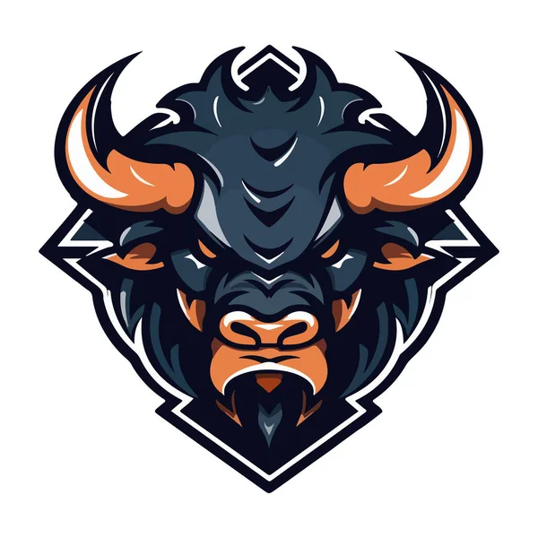 Bull Mascot Logo Design Vector Modern Illustration Concept Style Badge — Stock Vector